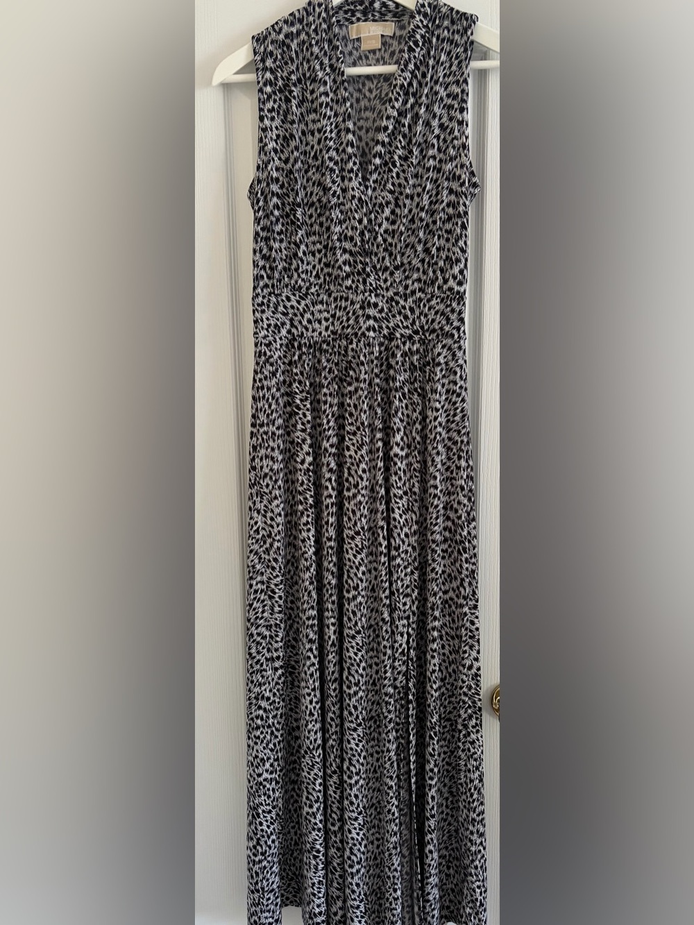 Michael Kors Black and White Printed Maxi Dress